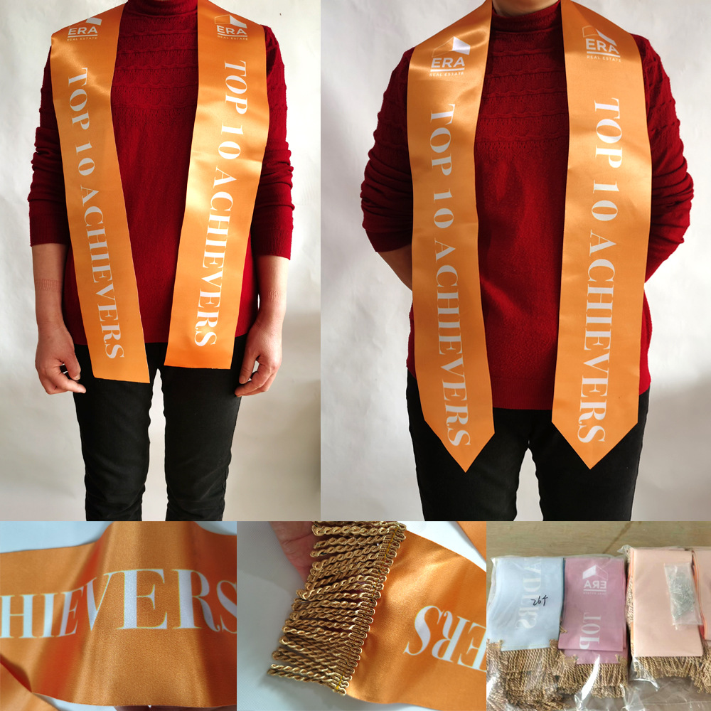 Amazon Cross-Border Etiquette Shoulder Strap College Student Graduation Prom Party Etiquette Ribbon Honor Award Satin Flag