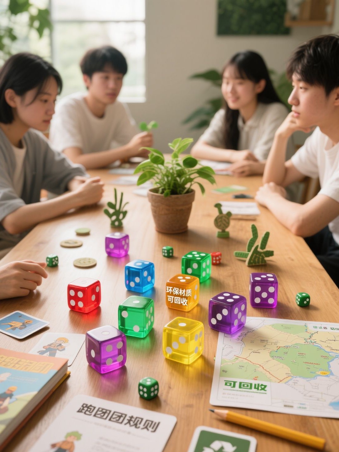 14mm Transparent Colorful Plastic 6-Sided Board Game Running Group Teaching Accessories Game Props Crystal Acrylic Dice