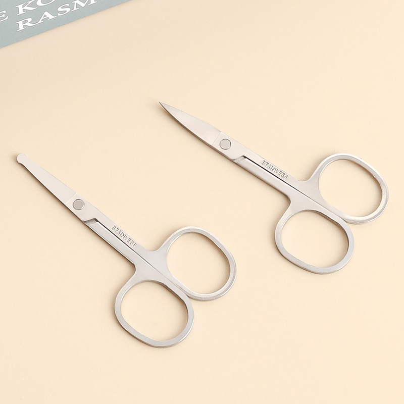Sharp Eyebrow Scissors, Stainless Steel Scissors, Makeup Eyebrow Trimming Scissors, Nose Hair Scissors, Household Multifunctional Curved Tip Small Scissors