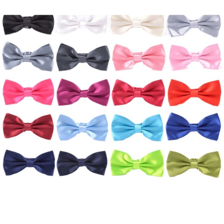 Korean Style Formal Tie Business Gentleman Groom Men's Pure Color Bows Wedding Bows Candy Color