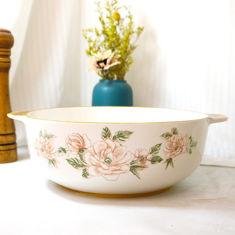 Large Ceramic Soup Bowl for Home and Commercial Use, Deep and Thickened, Suitable for Sauerkraut Fish and Hot Pot, with Free Shipping