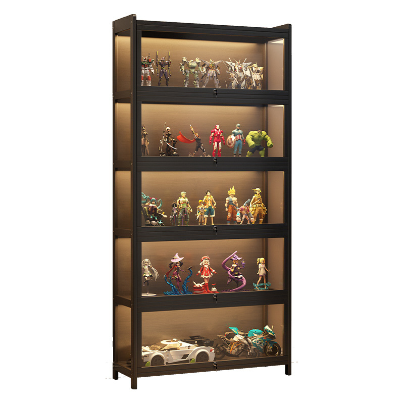 Hand-Made Display Cabinet with Lock, Acrylic Transparent Dust-Proof Display Stand, Lego Blind Box Ornament Model Storage Cabinet