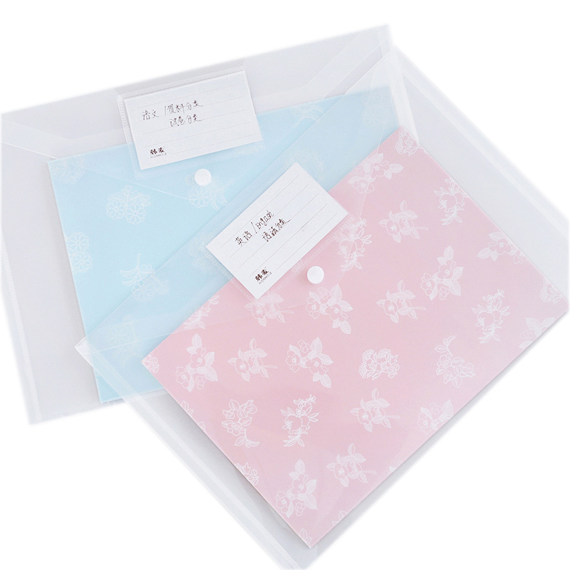 Transparent A4 File Bag Test Paper Storage Bag Student Stationery Subject Classification Bag File Bag Information Folder Pp Waterproof Folder