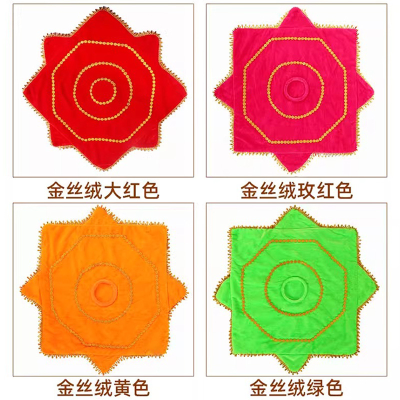 Dance handkerchief flower Yangko handkerchief adult extra-large thick northeast duo turn gold velvet octagonal towel 50cm