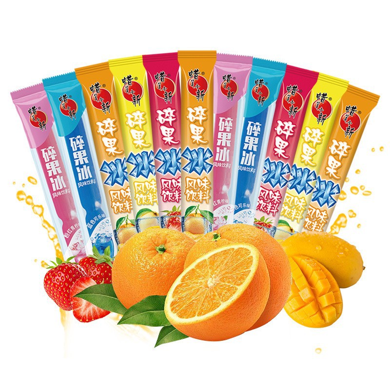 Crayon Xiaoxin crushed ice 85g absorbent children's snacks bulk fruit flavor popsicle popsicle broken ice snack wholesale