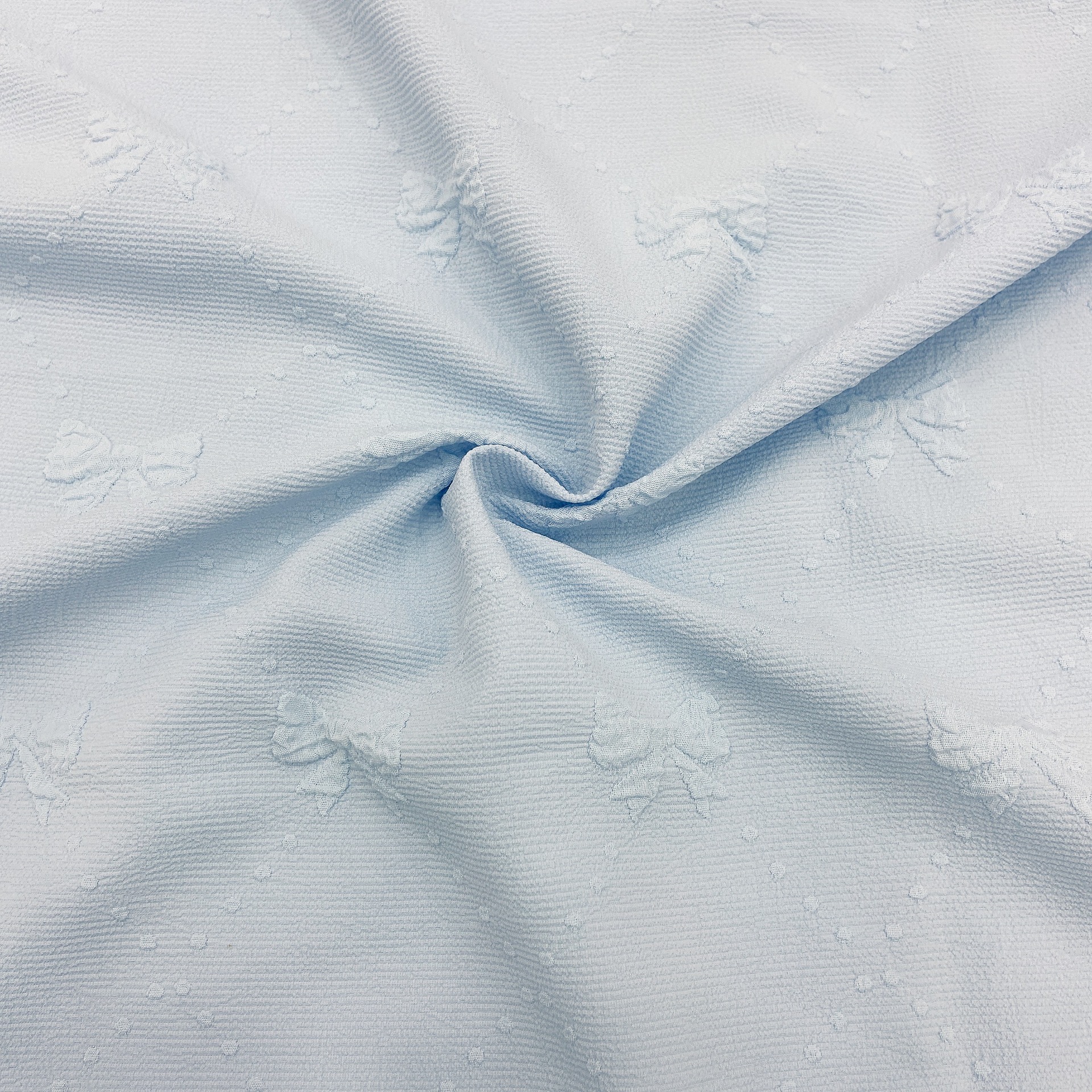 Spot four-sided bubble embossed small Bow Jacquard fashion women's clothing children's dress small top fabric