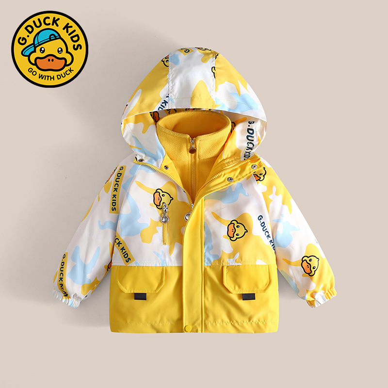 Little Yellow Duck Children's Jacket New Three-In-One Suit Boys Girls Spring and Autumn Children's Clothing Baby Kindergarten