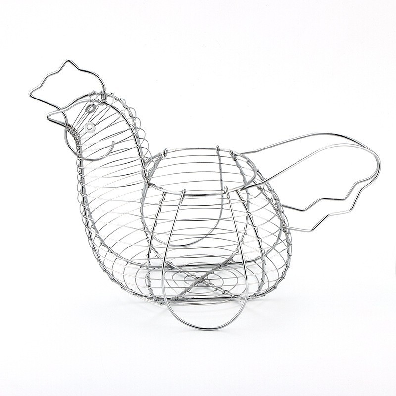 Household egg container hollow basket iron simple storage basket household kitchen living room egg cage storage rack