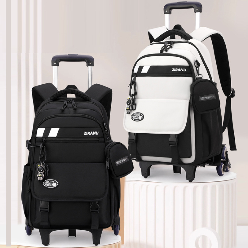 Natural Fish New Junior High School Student Trolley School Bag Casual High Quality Ins Middle School Student School Bag Large Capacity Backpack