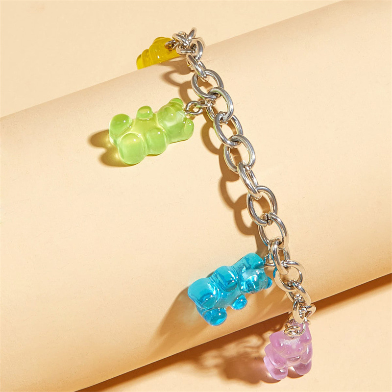 Cross-border Yueshan New Foot Decoration Niche Design Color Bear Love Star Decoration Cute Children's Foot Chain Set