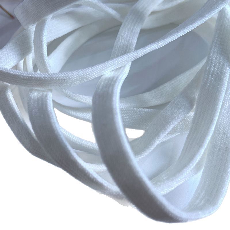 Spot wholesale 6mm8mm black and white spandex bag root Elastic Hollow flat shoelaces lazy elastic shoelaces color