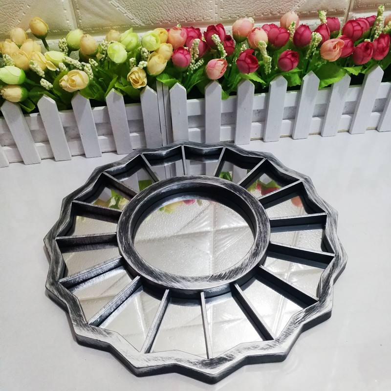 Decorative Mirror Plastic Mirror Frame Silver Bronze Vintage Mirror Frame Foreign Trade Middle East Procurement Products Cross Mirror Exclusive