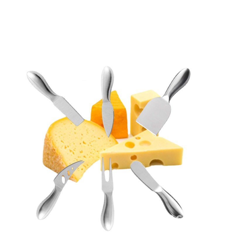 Manufacturer in stock cheese knife suit all stainless steel butter knife pizza knife cheese fork cheese cake cutting knife fork