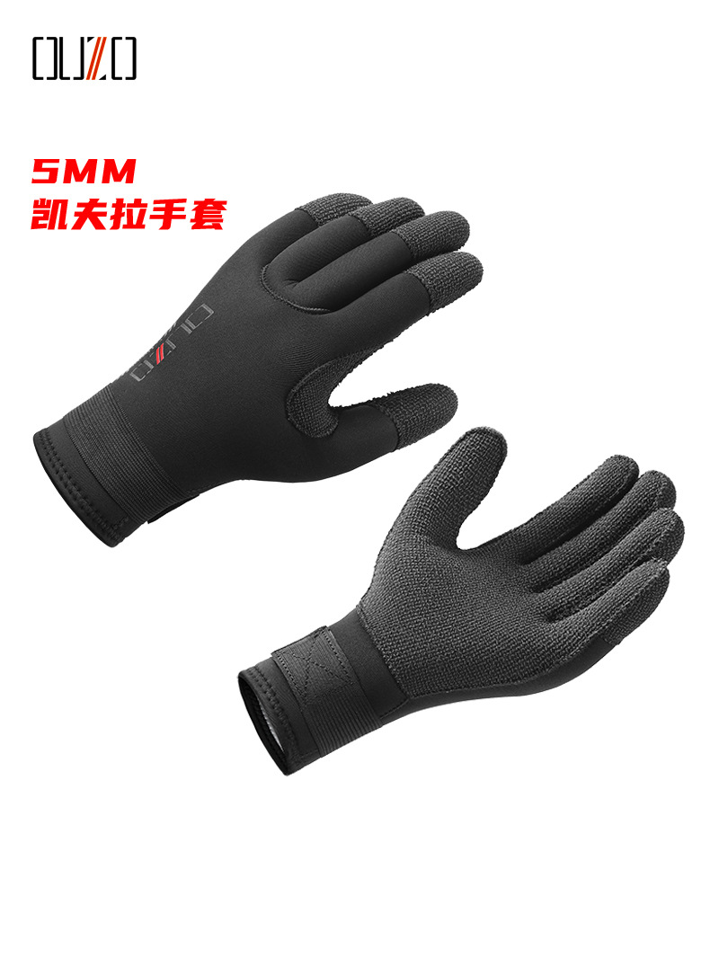 OUZO 5мм дайвинг-перчатки утолщенные теплые износостойкие устойчивые к порезам для ловли рыбы