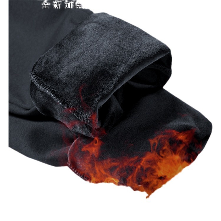 Cotton Autumn and Winter Men's Sports Pants, Fleece-Lined, Thickened, Loose Fit, Jogger Casual Long Pants, Trendy Sweatpants for Teenagers