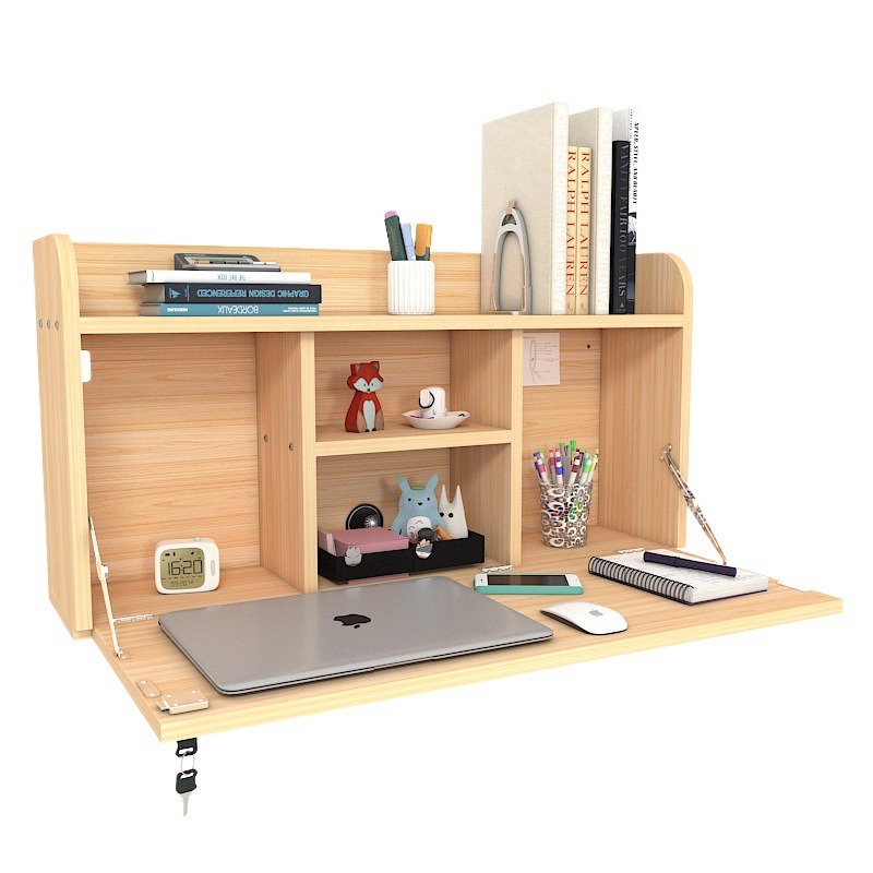 College Student Bed Desk Dormitory Upper Bunk Suspended Lazy Study Table Dormitory Lower Bunk Foldableable Computer Table