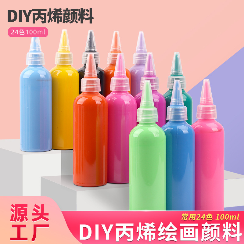Акриловая краска 100 мл, детская живопись, DIY, водонепроницаемая, краска для кукол, акварель, гуашь, набор акриловых красок