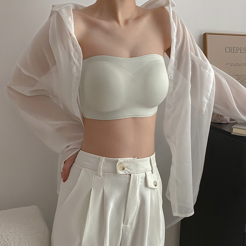 Dancing Super Steady Strapless Underwear Women's Thin Push-up Bra Double-layer Silicone Anti-slip Strip Women's Bra