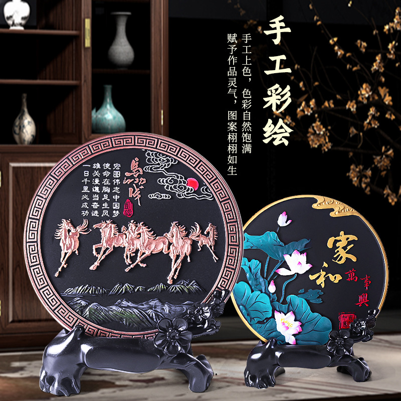 Charcoal Carving Ornaments Opening Gift Office Company Ornaments Light Luxury Decorations Crafts Ornaments Moving Home Gift