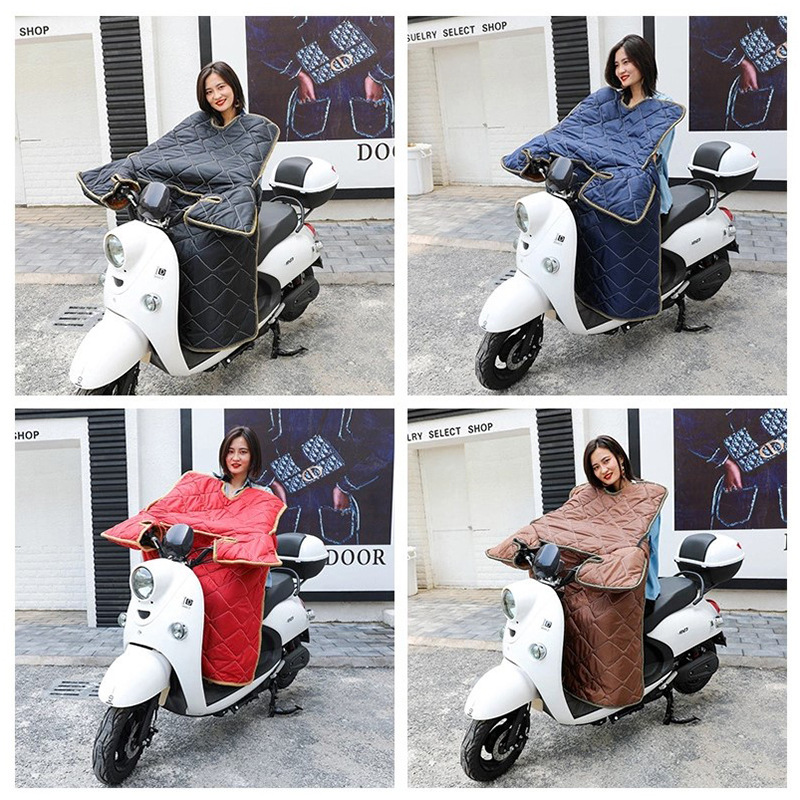 Electric car windproof quilt winter warm fleece-lined extra thick battery three-wheel motorcycle windproof cover factory wholesale