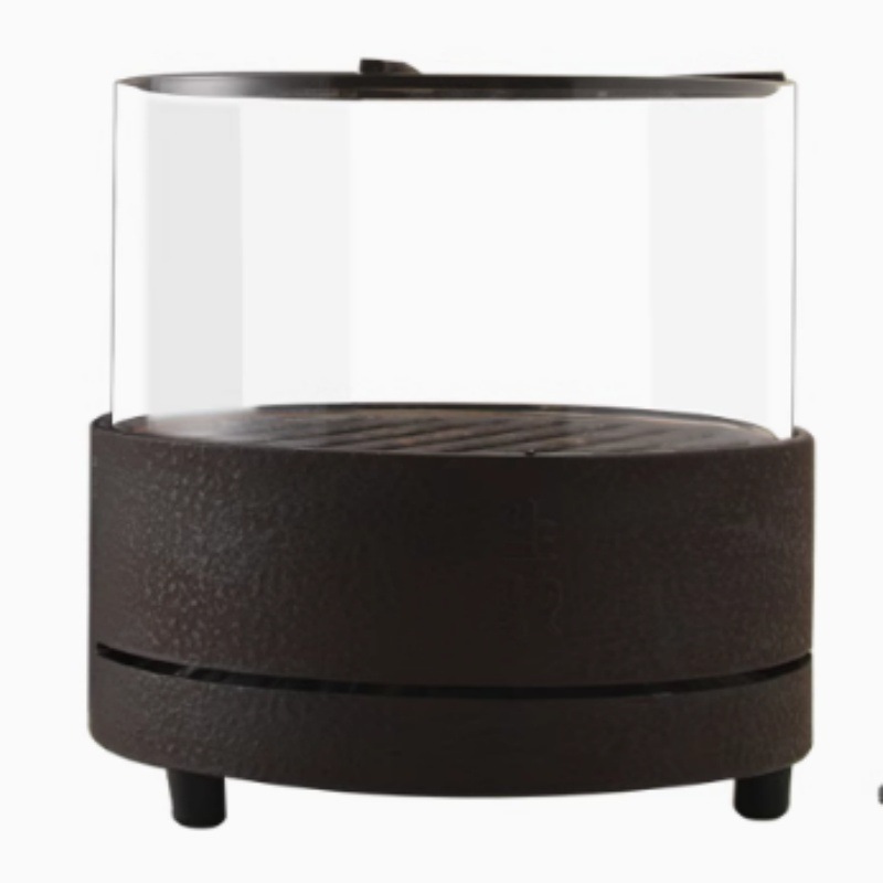 The stove can be watched for cooking tea by surrounding the stove. The fire can be closed. Glass charcoal stove indoor heating stove outdoor camping small tea stove tea maker