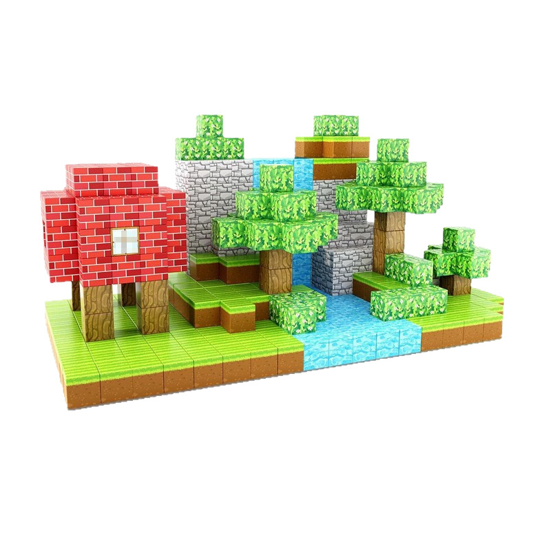 Cross-Border Amazon Original Forest Series My Magnetic World Cube Mc Assembly Construction Educational Kidsren's Gift