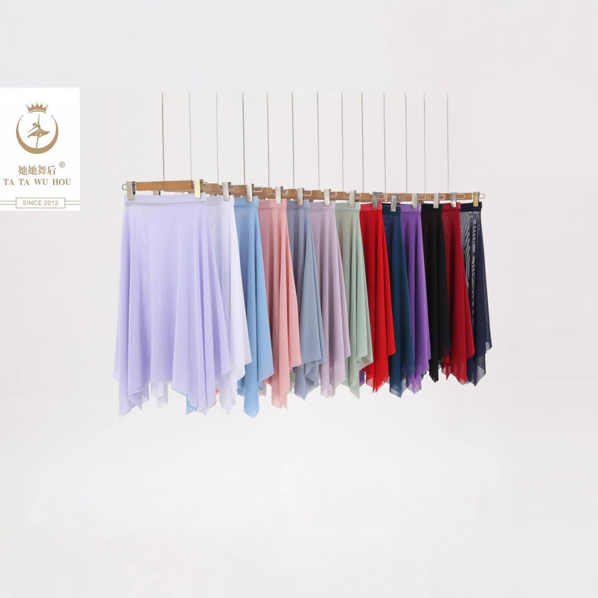 Ballet Skirt Women's Adult stretch net half-length gauze skirt elastic waist ballet training skirt