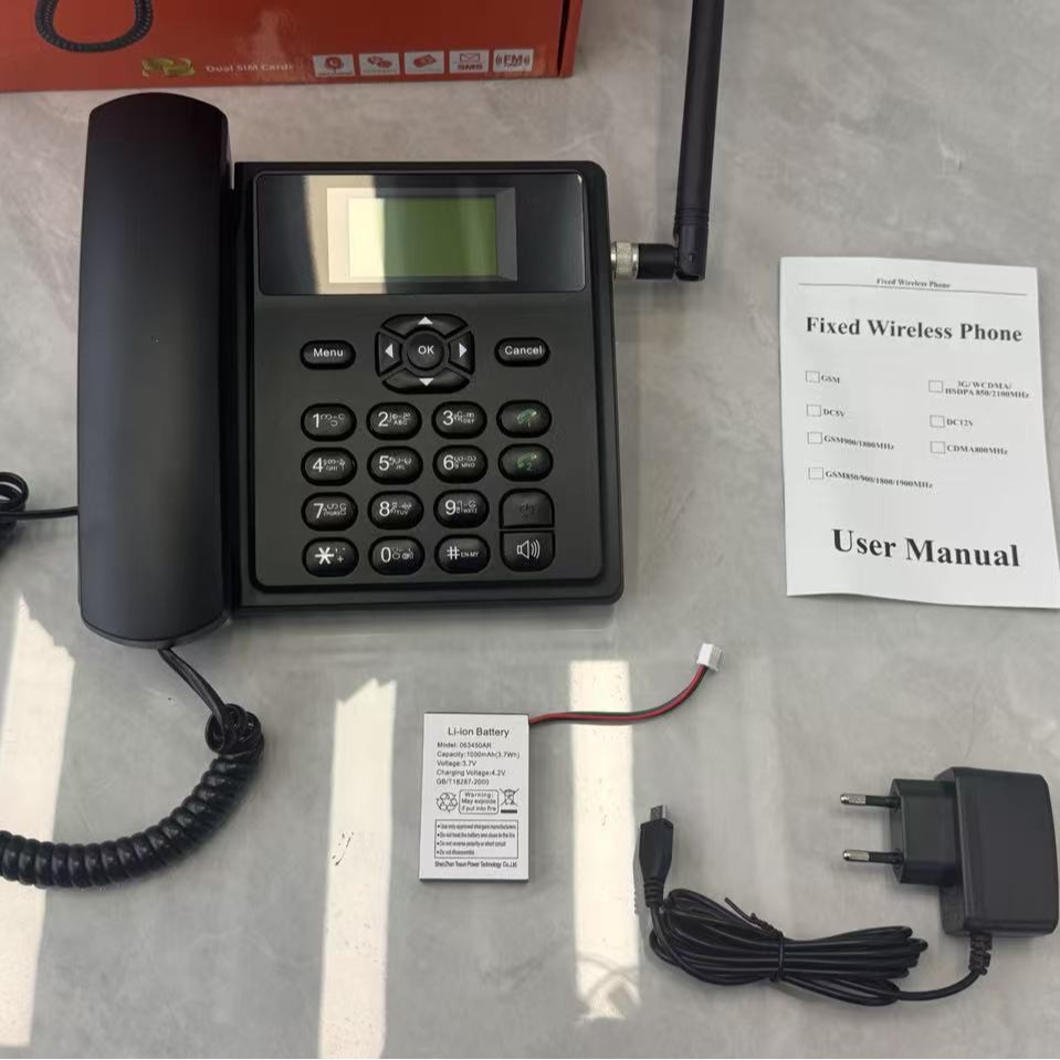 2G/3G/4G Gsm Plug-In Sim Dual Card Wireless Telephone Black Business Home Fixed Landline Cross-Border