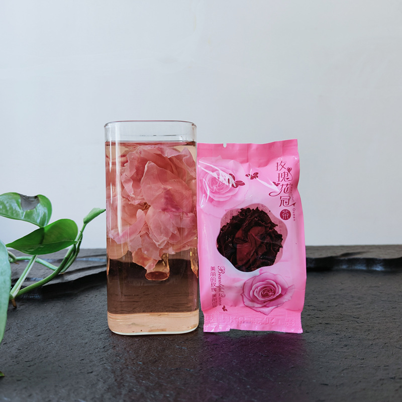 Yunnan Plateau Dark Red Rose Corolla Whole Flower Tea One Cup of Dark Red Roasted Dried Flowers Edible Rose Wholesale