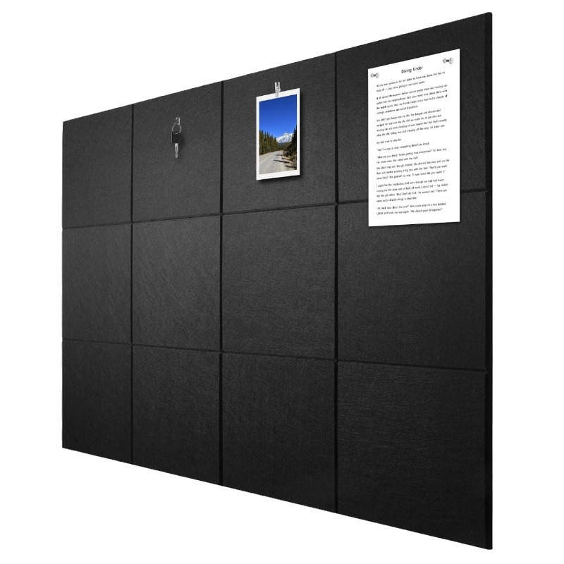 Cross-border supply of 12 pieces of polyester fiber sound-absorbing board self-adhesive acoustic insulation board home decorative wall stickers background wall