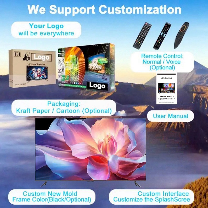 Smart Tv Export Tv 32/43/50/55/65/75/ 85inch Android Us Standard European Standard English Russian