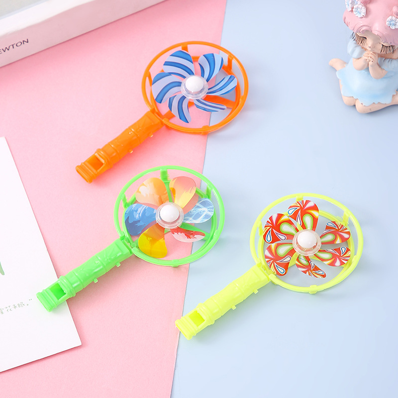 Colorful whistle booster props windmill whistle candy color nostalgic toy whistle windmill color Windmill