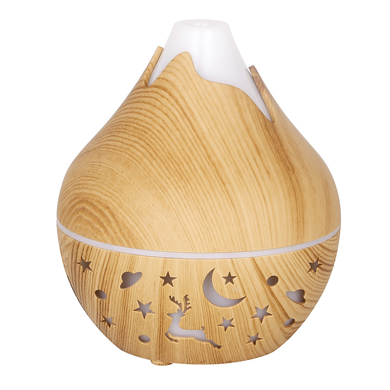 Mini Small Snow Mountain Wood Grain Humidifier Imitation Wood Grain Colorful Light USB Mute Air Hydrating Atomized Aromatherapy Spray