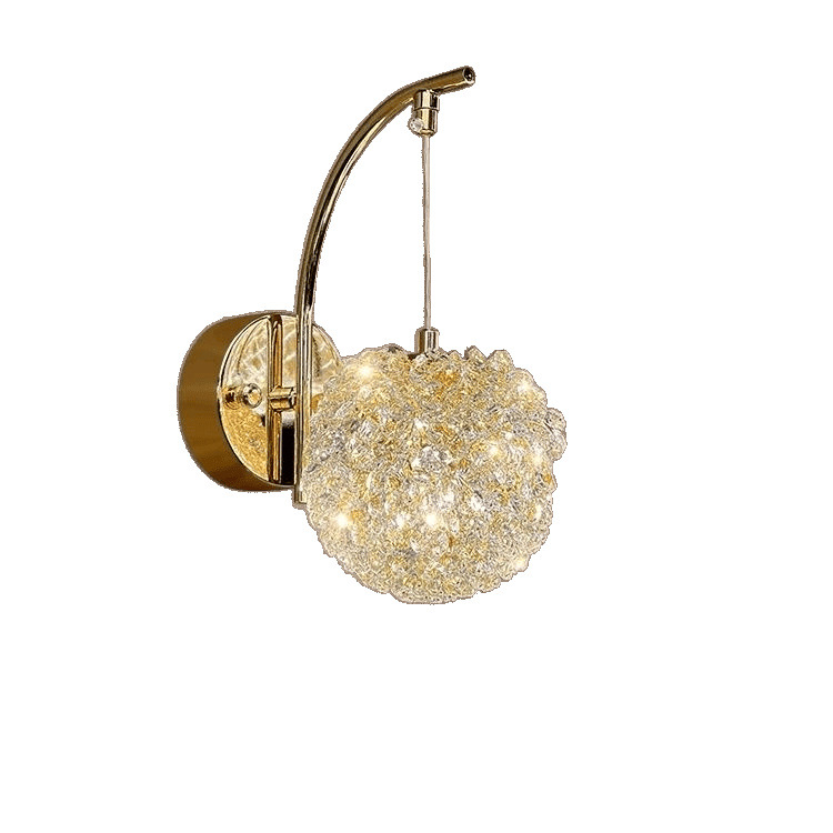 [Litchi] Crystal Wall Lamp Light Luxury Aisle Modern Creative Background Wall Pendant Lamp Bedroom Internet Celebrity Hanging Bedside Lamp