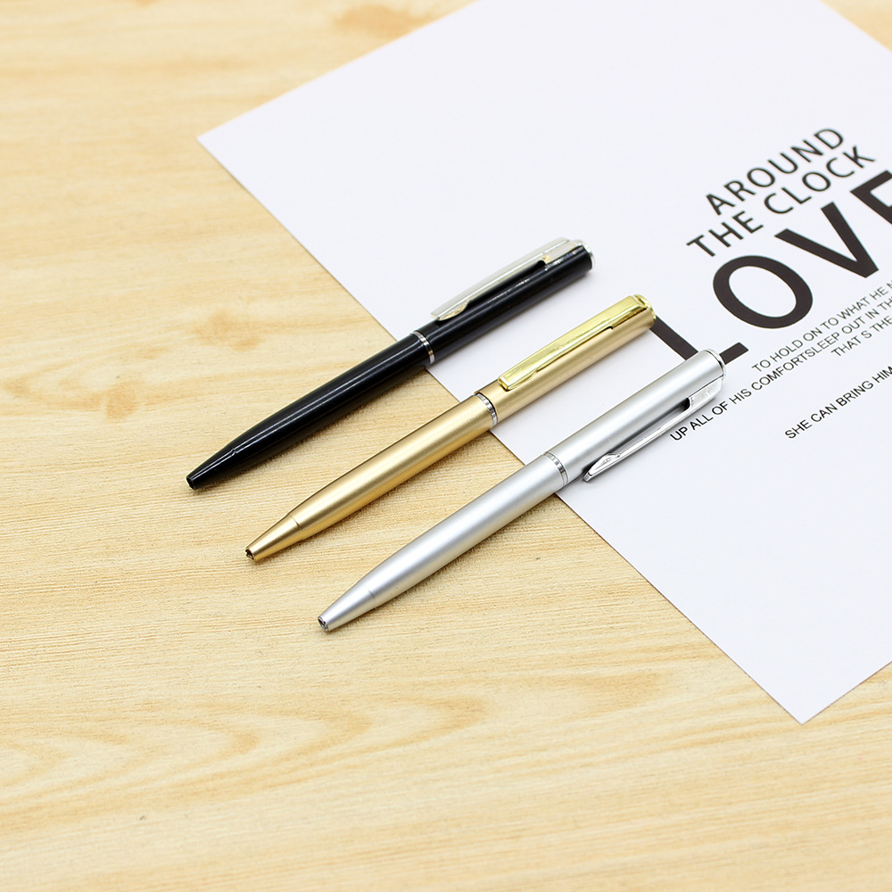 Короткая 10 см маленькая шариковая ручка, вращающаяся мини-ручка Xihua золотого и серебряного цвета с блокнотом, подарок-шариковая ручка