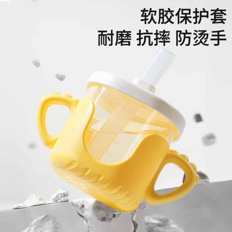 Children's Milk Cup Baby Infant Child Insulated Anti-Fall Anti-Scalding Anti-Leakage Cup with Lid Scale Straw Water Cup
