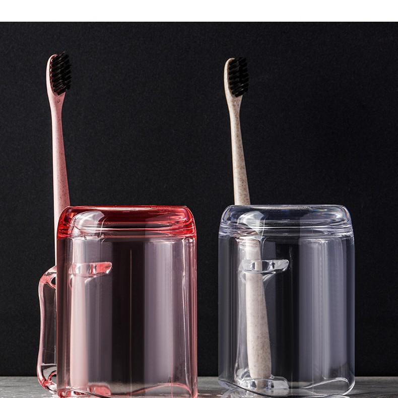 New Japanese Mouthwash Cup Teeth Cup Creative Couple Brush Cup Plastic Transparent Cup Cute Mouthwash Cup Storage Teeth