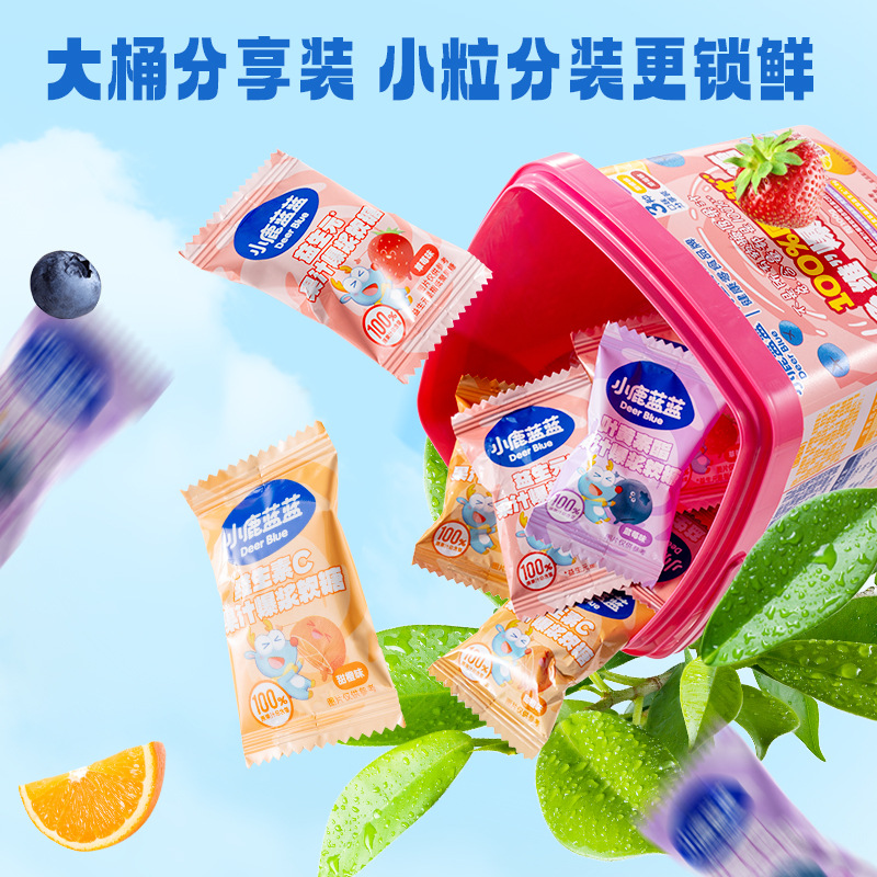 Fawn Blue Blue 100% Original Juice "Multidimensional" Explosive Fudge Vitamin C Candy Children Snack Brand