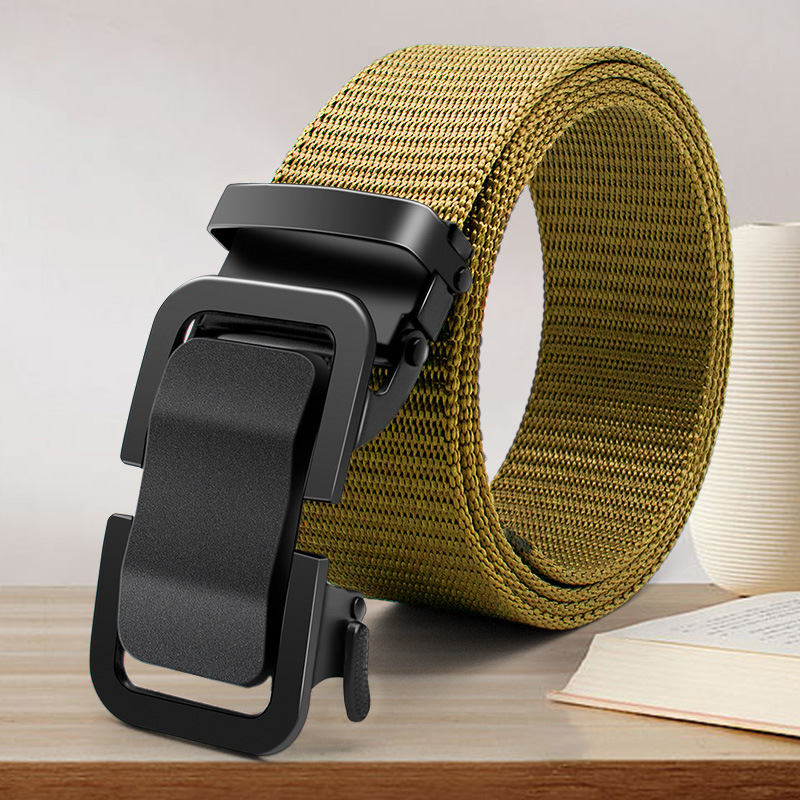 Belt Men's Trendy Student 2024 New Canvas Automatic Buckle Belt Popular Easiest for Match Trendy Waist Upgraded Model