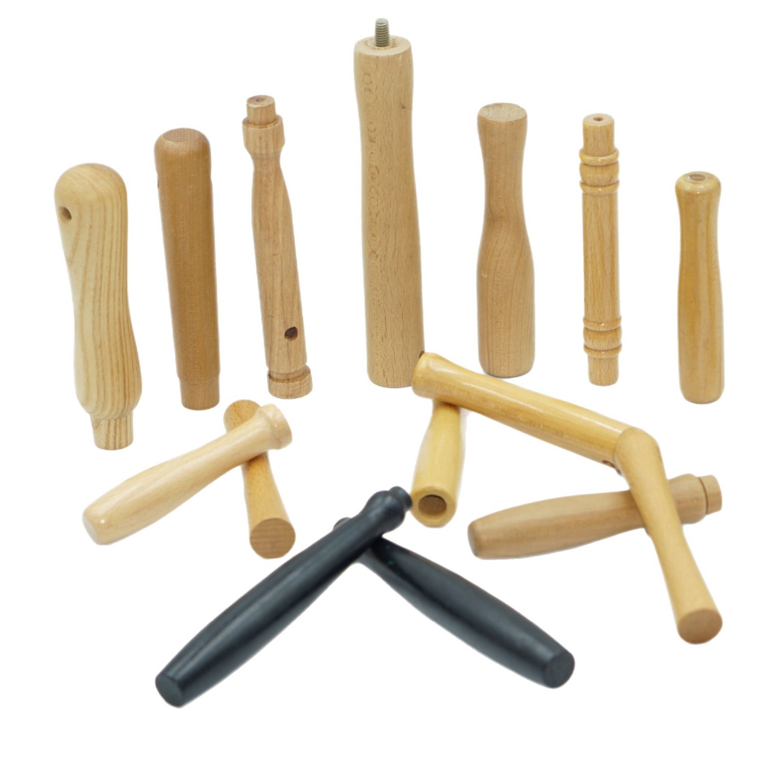 Manufacturer Supplies Wooden Handle Barbecue Skewer Handle Hardware Wooden Handle Tea Knife Accessories through Hole Wooden Handle Solid Wood