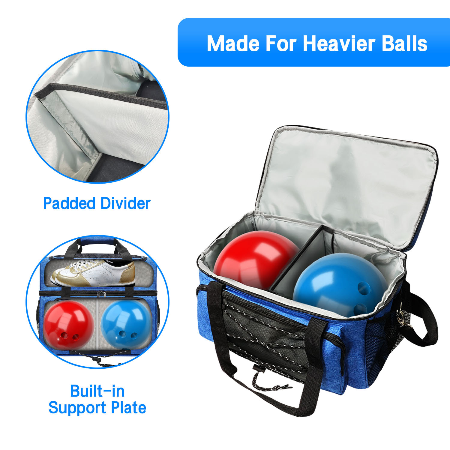 Amazon Bowling storage bag double ball portable travel Bowling shoes storage bag Bowling bag