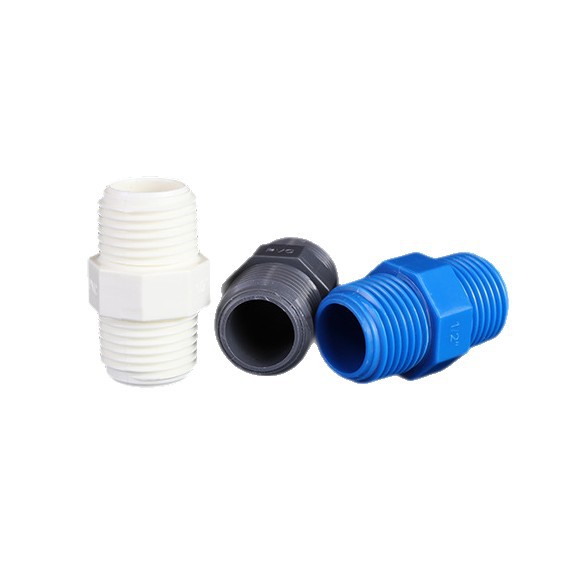 Cross-border PVC outer wire connector factory wholesale double outer screw direct straight wire connector double outer thread pipe fittings