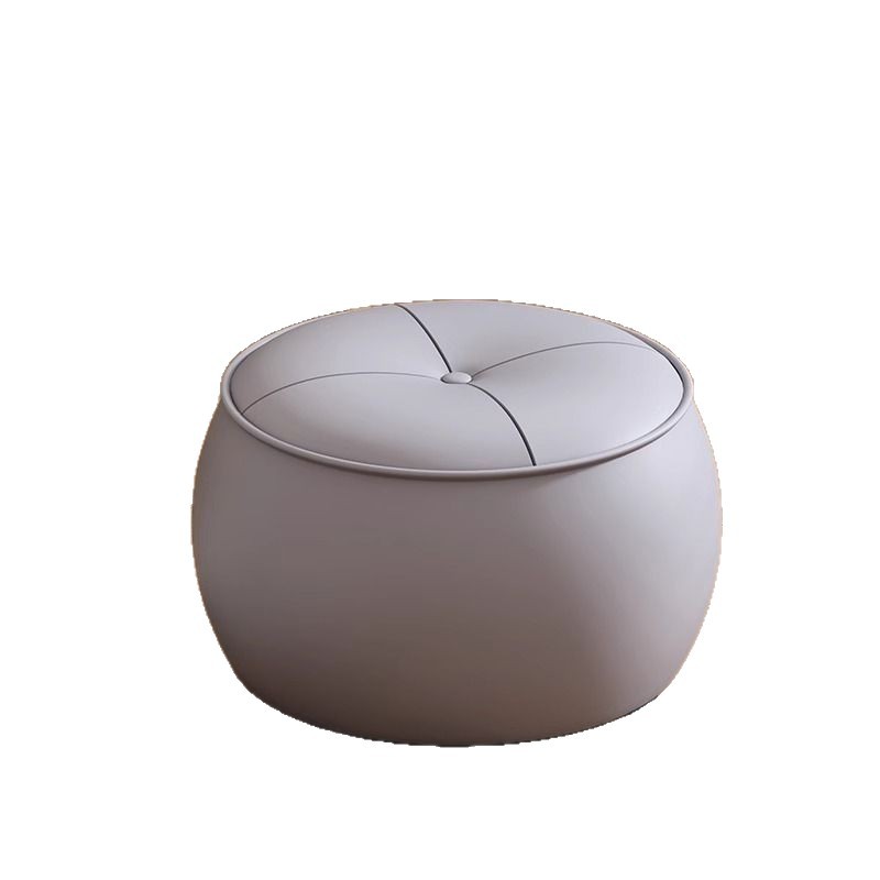 Entryway Shoe-Changing Bench, Light Luxury Solid Wood Round Stool, Leather Household Low Stool, Living Room Stool, Sofa Coffee Table, Pumpkin Stool