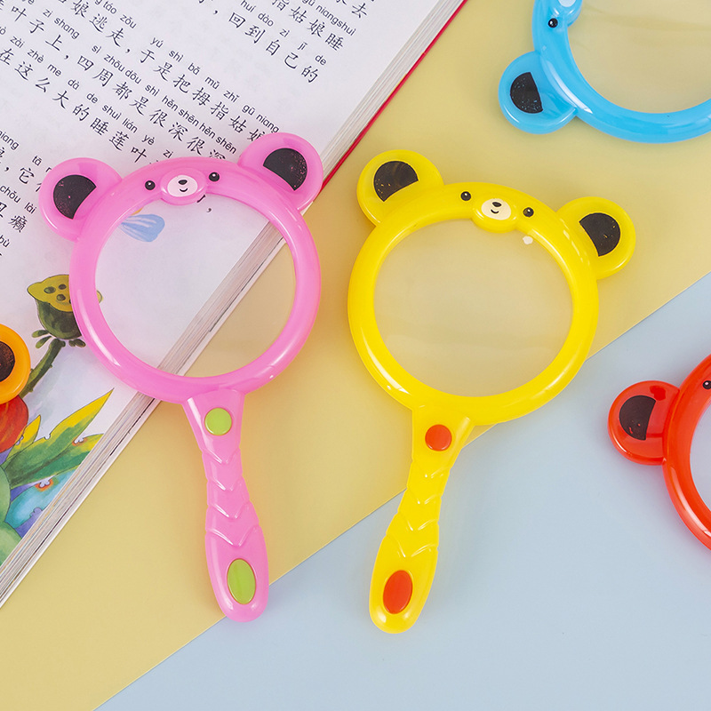 Cartoon Children's Magnifier Toy Kindergarten Primary School Students Science and Education Experimental Animals Plant Observation Exploration Teaching Aids