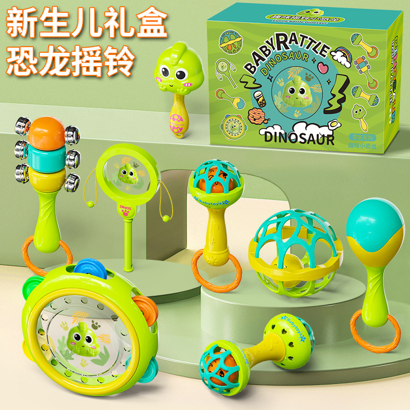 Dinosaur Rattle Baby Toy Hand Rattle Rattle Sand Hammer Rattle Baby 0-12 Months Early Education Soothing Toy
