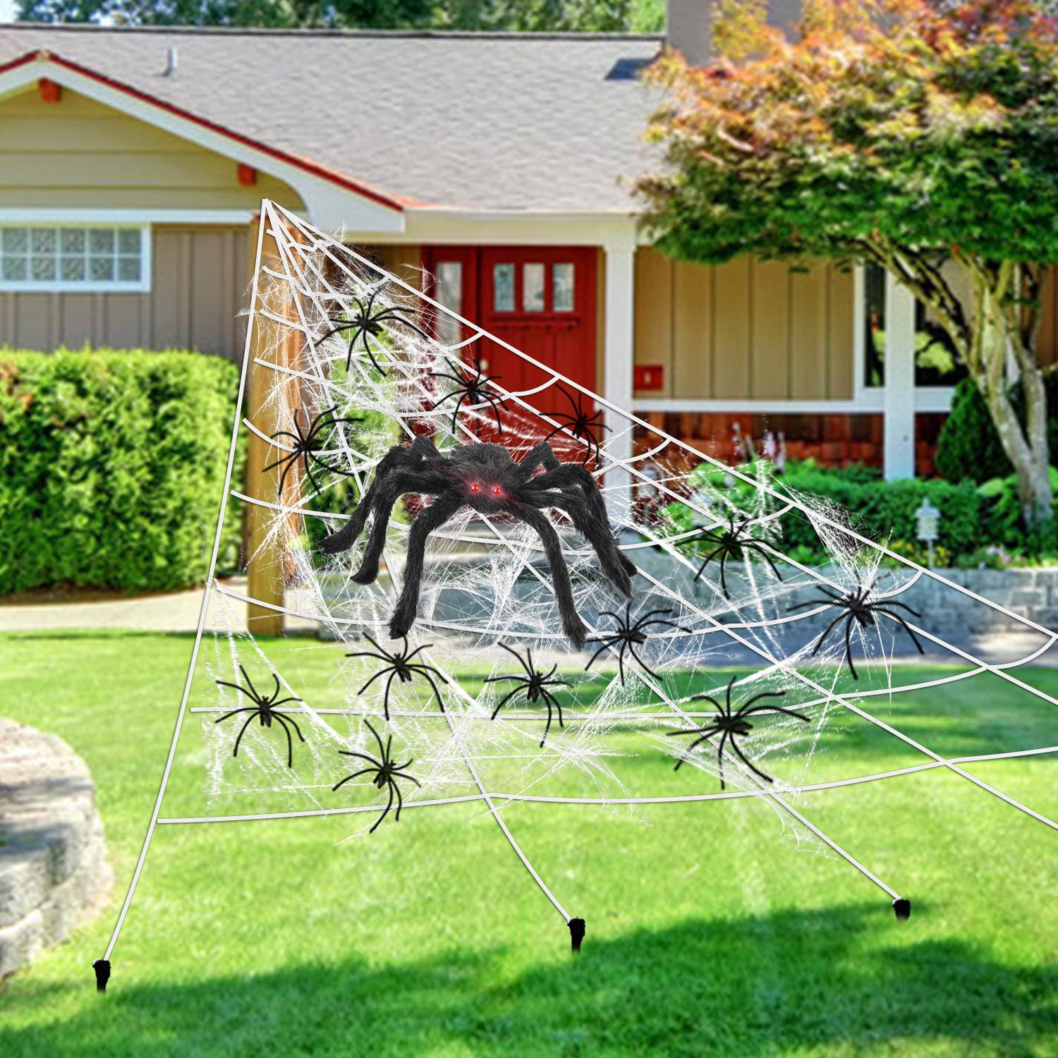 Halloween decorations spider web spider silk cotton simulation big spider bar scene layout props cross-border hot sale