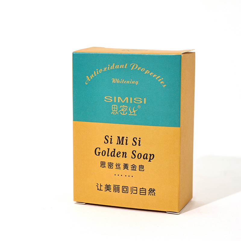 [Simi Silk] Gold Soap Gold Powder Cleansing Soap Trapezoidal Handmade Perfume Essence Soap 80G 100