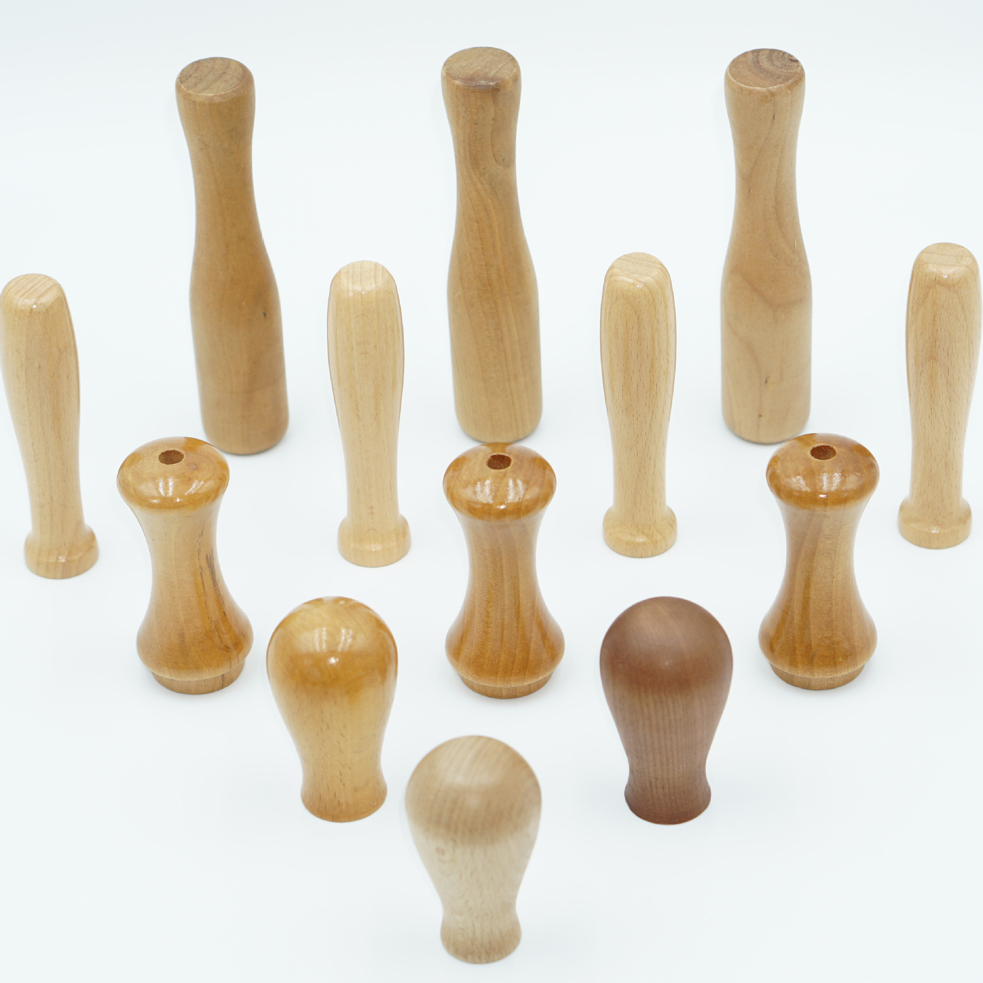 Manufacturer Supplies Wooden Handle Barbecue Skewer Handle Hardware Wooden Handle Tea Knife Accessories through Hole Wooden Handle Solid Wood