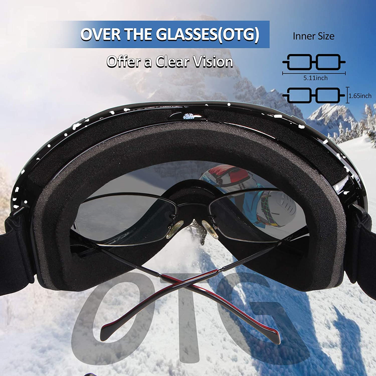 Cross-border foreign trade ski goggles large spherical glasses snow goggles can Card near-sight glass/HX20 double-layer anti-fog