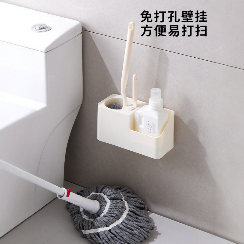 Long-Handled Toilet Brush Wall-Mounted Set Dormitory Toilet Brush Artifact Household Bathroom Brush Gap Brush Combination